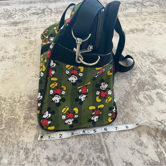Mickey Mouse Walt Disney Green Canvas Large Tote Diaper Bag Purse Travel - Picture 6 of 12
